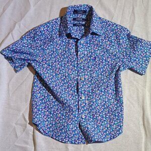 IZOD/Button Down Shirt/Women/Size S P (8)/Floral Print/Stretch Short Sleeve Top